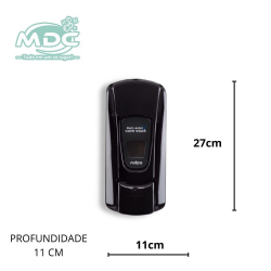 DISPENSER SABONETE / ALCOOL GEL 800ML PRETA COM RESERVATORIO - NOBRE