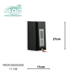 DISPENSER SABONETE ESPUMA 800ML  FRENTE PRETA METALICA COM RESERVATORIO - NOBRE