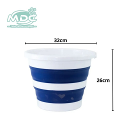 BALDE 12L BRANCO E AZUL RETRATIL ALTURA 26 BOCA 32 CM - NOBRE