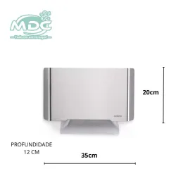 TOALHEIRO DISPENSER PORTA PAPEL TOALHA FRENTE INOX ESCOVADO - NOBRE 