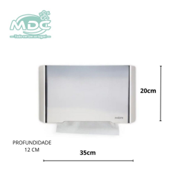 TOALHEIRO DISPENSER PORTA PAPEL TOALHA FRENTE INOX POLIDO - NOBRE 