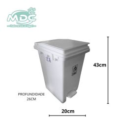 LIXEIRA 20L BRANCA C/ PEDAL ALCCM - NOBRE